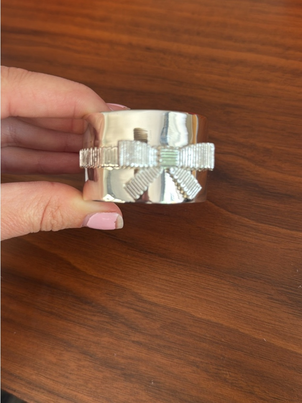 Kate Spade x Lennox Silver Grand Avenue Bow Accent Napkin Rings